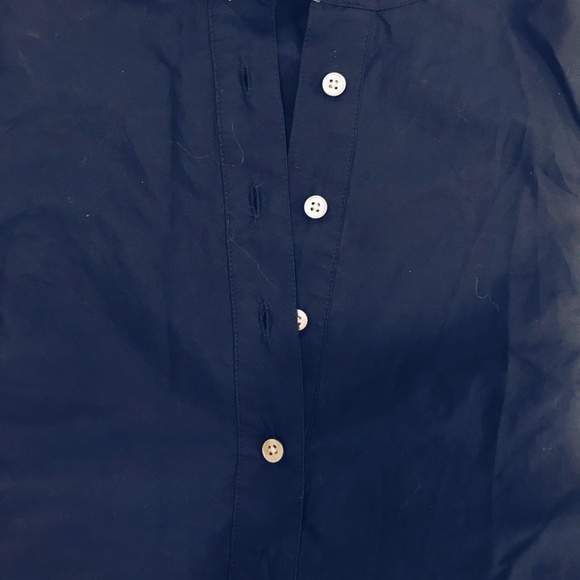 Navy Dress with Red Embroidered Sleeves - Picture 2 of 6